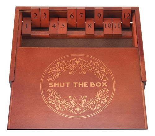 Juego De Dados Shut The Box Amerous, Tablero De Madera Para