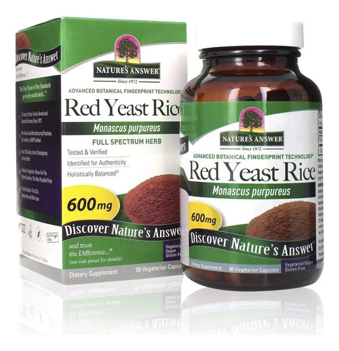 Red Yeast Rice 600mg 90caps, Nature's Answer,