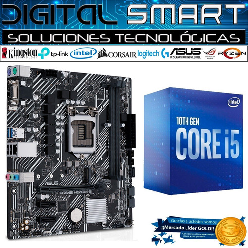 Combo Mainboard Gigabyte H510m + Intel I5 10400 Con Video