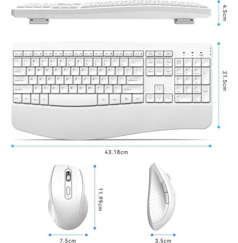 Combo Teclado Y Ratón Inalámbricos Peious Ergonómico