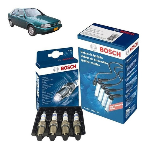 Kit Cabos + Velas Fiat Tempra 2.0 8v Spi 1994 A 1998 Gasolina Original Bosch