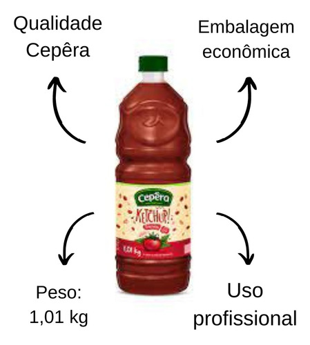 Ketchup Tradicional Cepêra 1kg Garrafa Tipo Hemmer Heinz