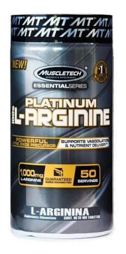 L-arginina Muscletech Platinum L-arginine 100 Cápsulas