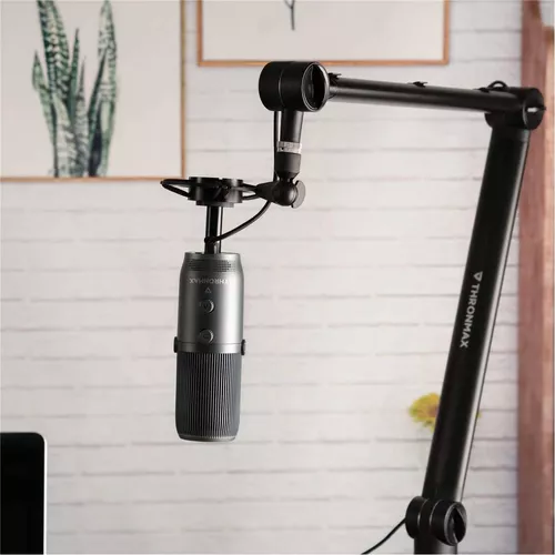  Soporte de micrófono con brazo de brazo, brazo de micrófono  giratorio de 360° ajustable THRONMAX S3, escritorio con brazo de micrófono,  soporte de mesa, brazo de tijera plegable y gestión de
