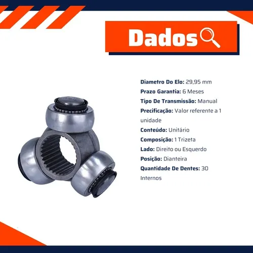 Trizeta Dianteira Câmbio Manual - Cofap - Trc18007 | Parcelamento