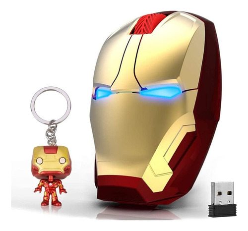 Ratón Inalámbrico Iron Man 2.4g Ratones Ópticos Inalámbricos