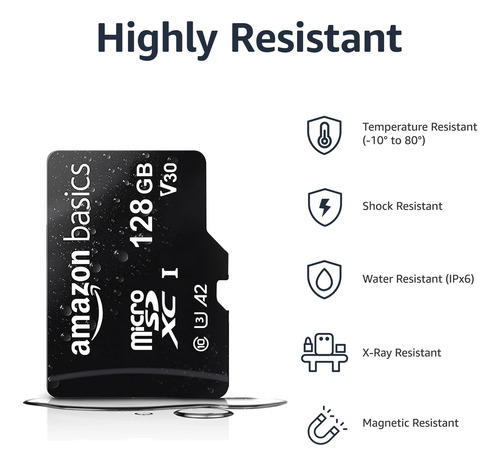 Amazon Basics Tarjeta De Memoria Micro Sdxc A2 128 Gb