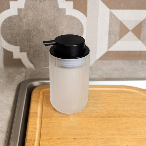 Porta Sabonete Liquido Nódico Frost 320ml Com Pump Preto