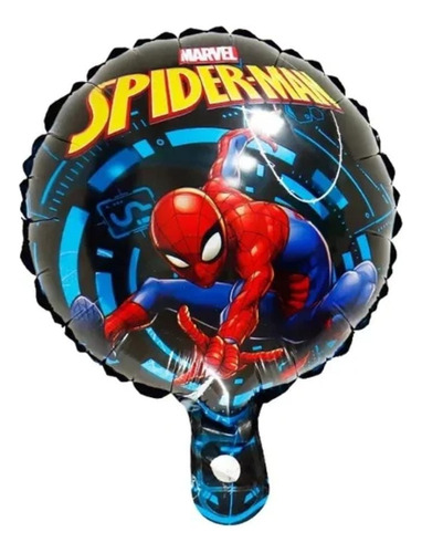 5 Globos Metalizado Spiderman Hombre Araña 25cm