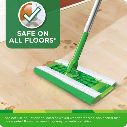 Kit De Escoba Swiffer, 12 Toallas Humedas + 32 Toallas Secas