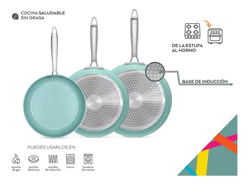 JADE CHEF Paquete de 3 sartenes Jade Cook® Nueva Generación | Sartenes de  cocina de 20, 24 y 28 cm con 6 capas de recubrimiento antiadherente 100%