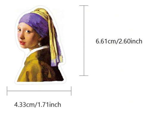 50 Stickers Obras De Arte Pegatinas Pinturas Famosas Moda
