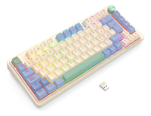 Teclado Gamer Redragon Ucal Pro K673cpg Rgb Pastel Triple Conectividad Español