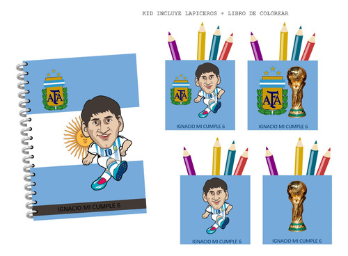 Kit Imprimible Souvenir Cumple Boca Fútbol Lapiceros A4