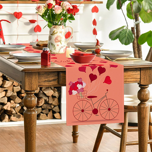 Mantel K Para El Día De San Valentín, Con Flores, Bandera, F