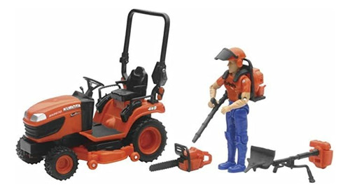 New Ray Ss- Kubota Bx - Tractor De Césped Con Figura Y Acc.