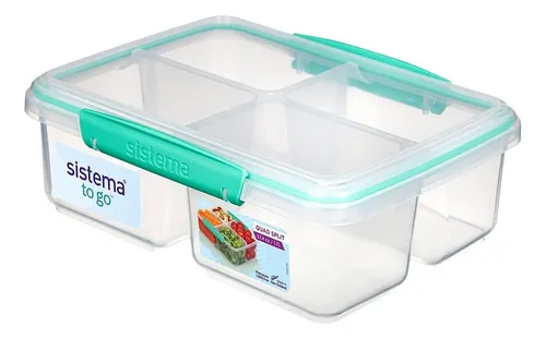 Vianda Sistema To Go 4 Divisiones 1,7lts Microondas Color Verde Claro