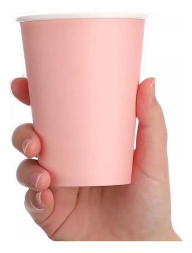 Vaso Stendy Polipapel 8 Onzas Descartable Pack X10 Unidades Color Rosa Pastel