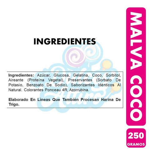 Malva Coco De Merello, Malvaviscos Con Coco Rallado (250 Gr)
