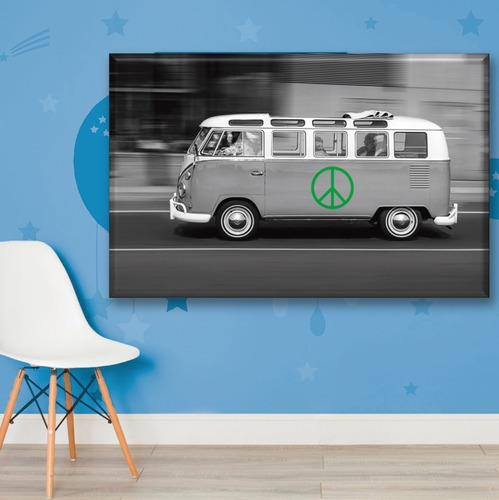 Cuadro Canva Decorativo Combi Hippie 60x40 Cm