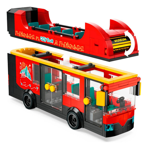 Autobús turístico Lego City 60407 de dos pisos, número de piezas 384