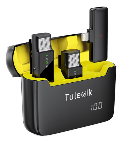 Tulevik Micrófono Lavalier Inalámbrico Para iPhone iPad, Paq