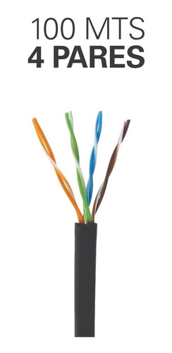 Imagen 2 de 8 de Rollo Cable Utp 100mts Cat 5e Exterior 4 Pares Ofgold!!