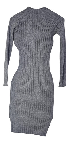 Vestido Tubo Lana Bremer, Media Polera, Manga Larga, Bremer