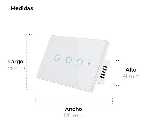 Interruptor Inteligente Hopemob Con 3 Botones Wifi Blanco