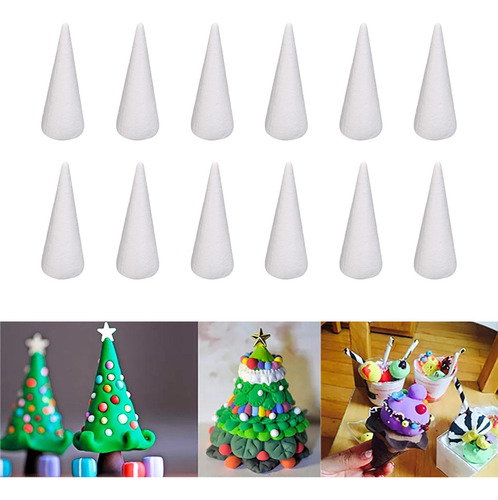4 X 12x Conos De Espuma Para Manualidades Árbol De Navidad