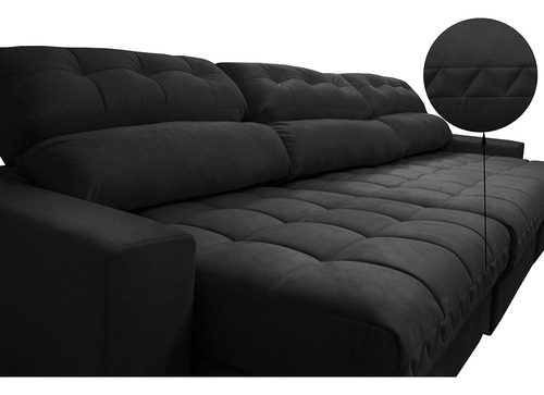 Cama inBox Master 3,52 Sofá Preto Lisa Madeira