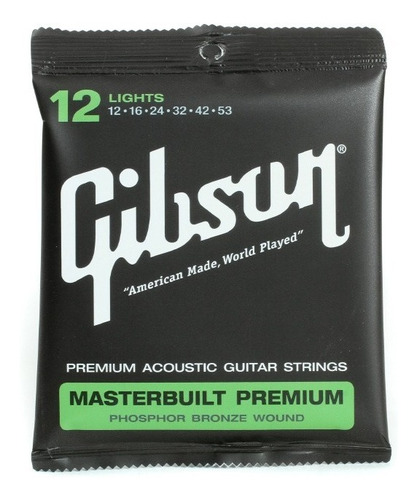 Encordado Guitarra Acústica Gibson 0.12 Sag-mb12