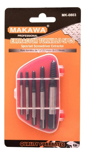 Juego Set Brocas Extractor De Tornillos Colas Chancho 5pcs