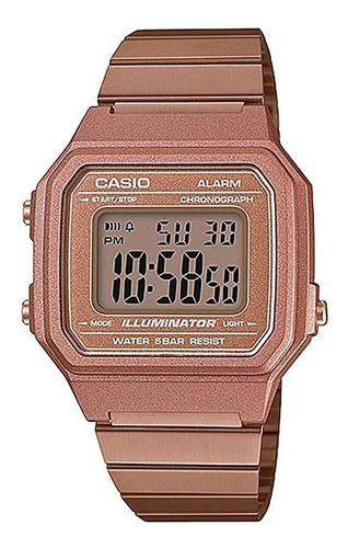 Reloj Mujer Vintage Oro Rosa Casio B-650wc-5a Con Garantía