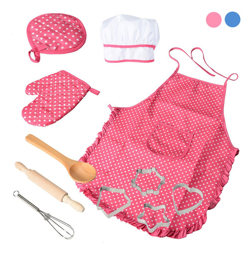 Set Delantal De Cosplay + Gorro De Chef Para Cocinar 11 Piez