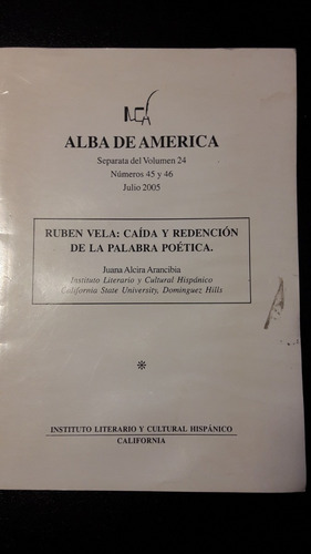 Alba De America Separata Vol 24 Ruben Vela (Usado)