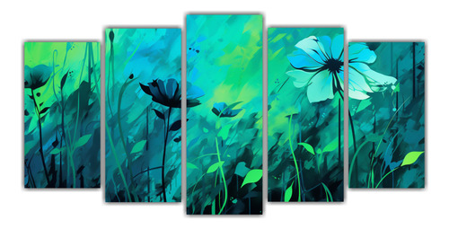 250x125cm Cuadros Neonoir De Las 5 Bellas Artes Flores