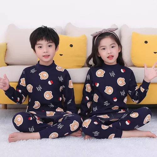 Pijama Térmico Manga Larga Infantil Pijamas Niños Invierno