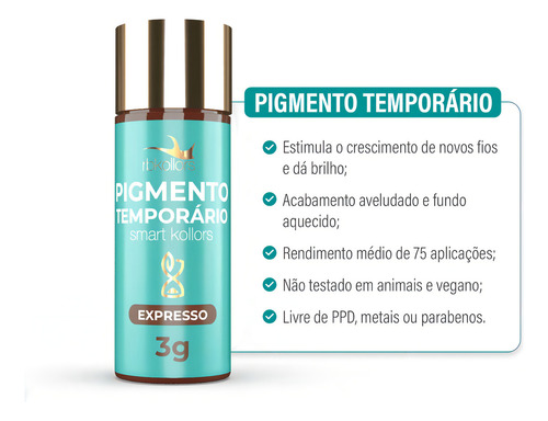 Pigmento Temporário Smart Kollors 3g Cor Preto Expresso