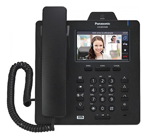 Teléfono Panasonic KX-HDV430 Inalámbrico Negro con Identificación de Llamadas, Manos Libres y Pantalla a Color. Ideal para tu oficina.