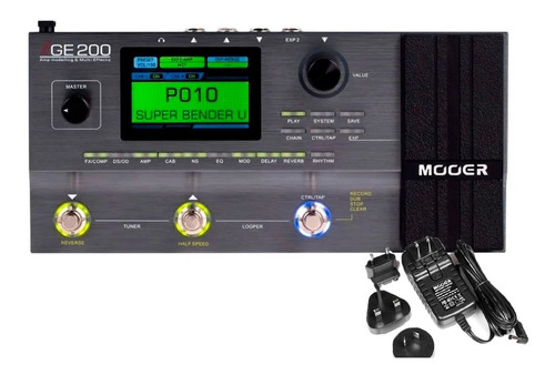 Pedaleira Para Guitarra - Mooer Ge200 Acompanha Fonte 9v