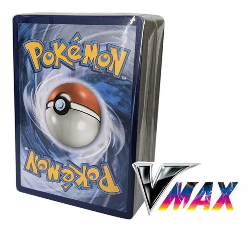 Lote 100 Cartas Pokémon Com Uma Carta Vmax Aleatoria