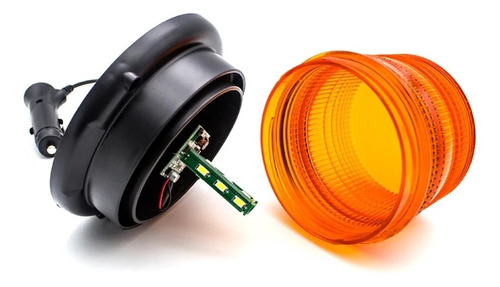 Imagen 5 de 9 de Torreta Led Ambar 12~24v Estrobo C/iman 16w 12 Leds