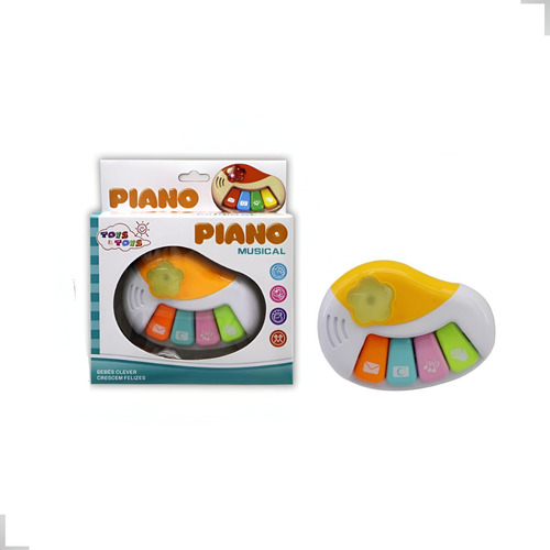 Brinquedo Piano Musical Infantil Com Sons Educativo Cor Amarelo
