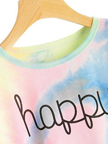 Sweatyrocks Tie Dye Camiseta Corta, Con Impresion De Letra,