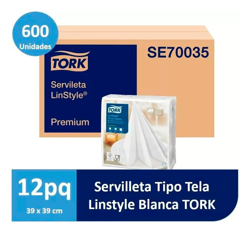 Servilletas Simil Tela Lynstile Tork Color Blanca 12 Paquete