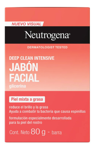 Jabón Facial En Barra Neutrogena Deep Clean Intensive 80g Mo