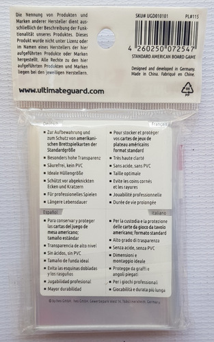 Ultimate Guard Micas Para Juegos De Mesa Standard American