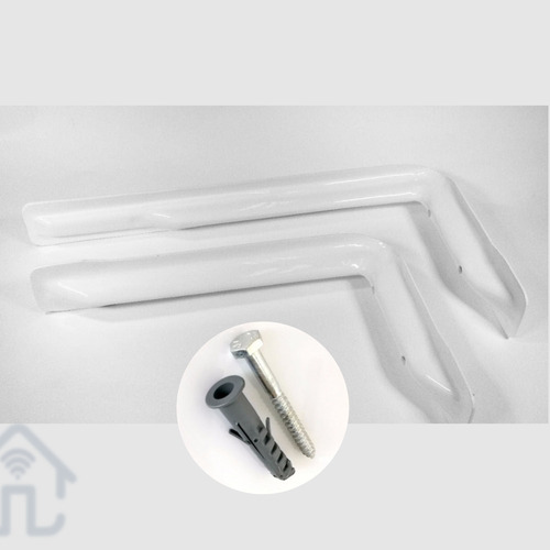 Mão Francesa Ferro Aço Resistente Para Vidro Branca 47 Cm