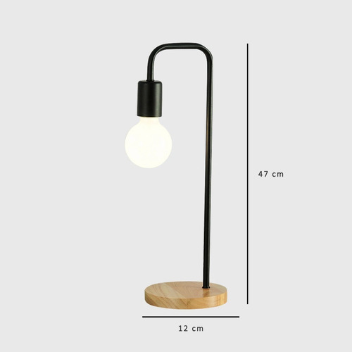 Imagen 2 de 9 de Lampara Decorativa De Mesa Negra + Lamp. De Regalo - Unilux